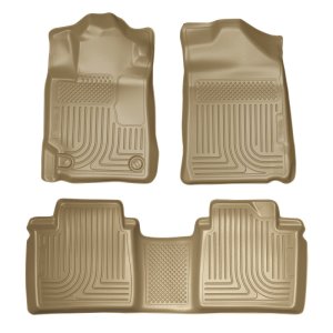 Toyota Camry Floor Liners - Front + Rear - Husky Liners - WeatherBeater Combo - Tan - `07-`11